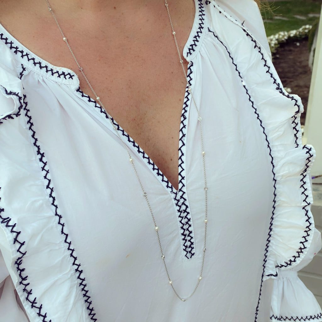 Diamond and Cultured Pearl Longchain