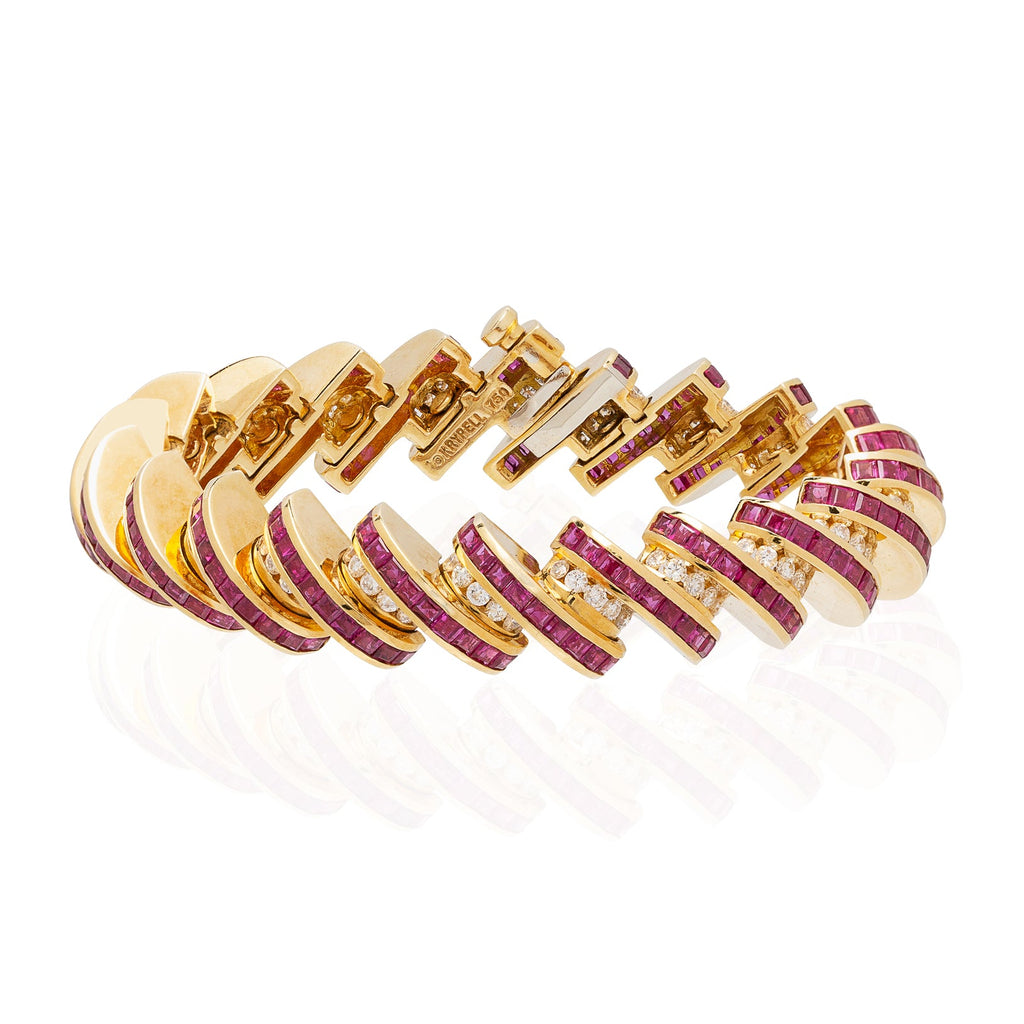 Charles Krypell Vintage Ruby and Diamond Bracelet