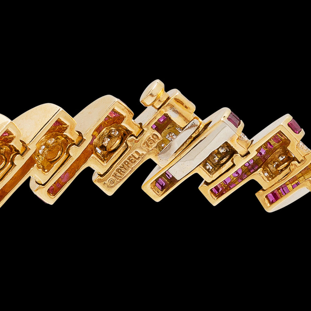 Charles Krypell Vintage Ruby and Diamond Bracelet