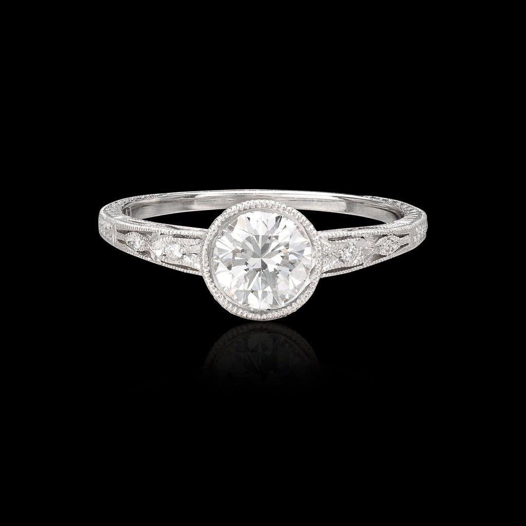 Art Deco Style GIA Diamond Ring