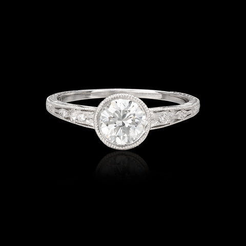 Art Deco Style GIA Diamond Ring