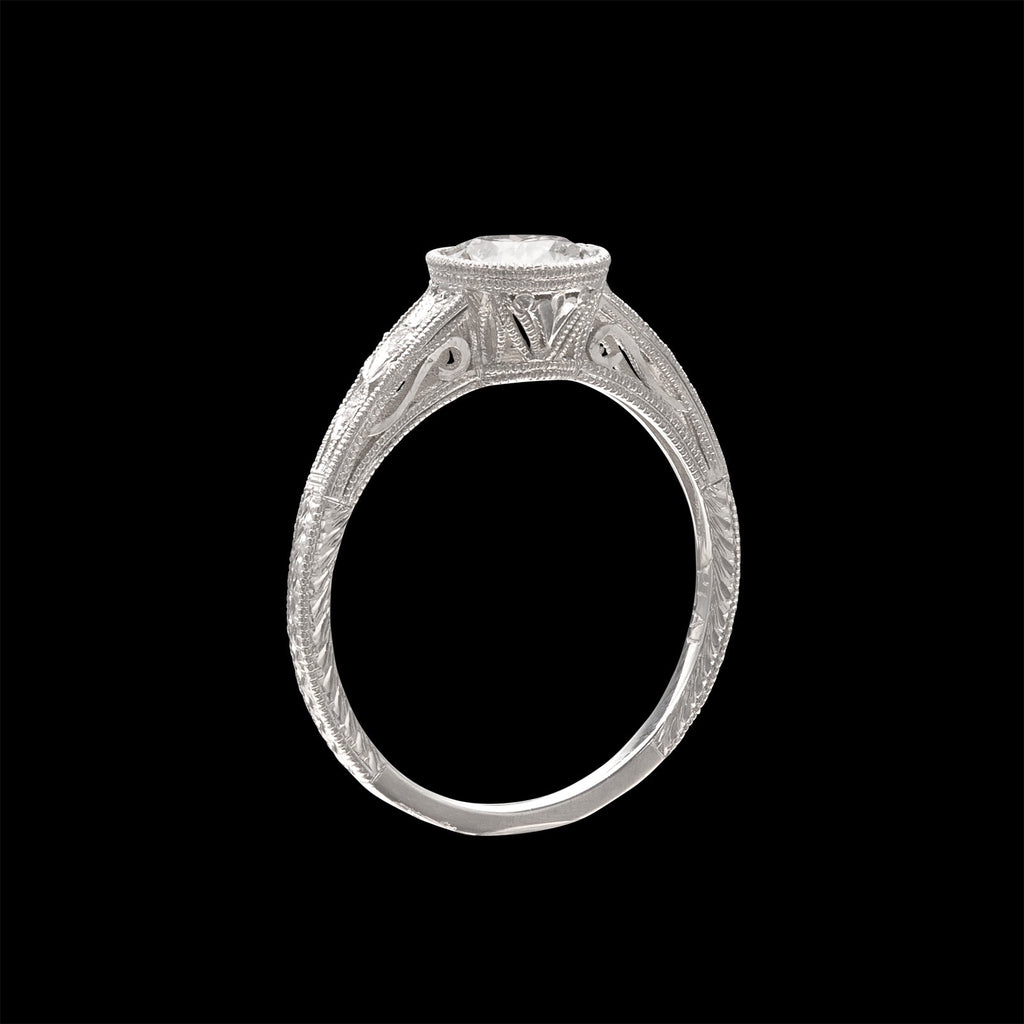 Art Deco Style GIA Diamond Ring