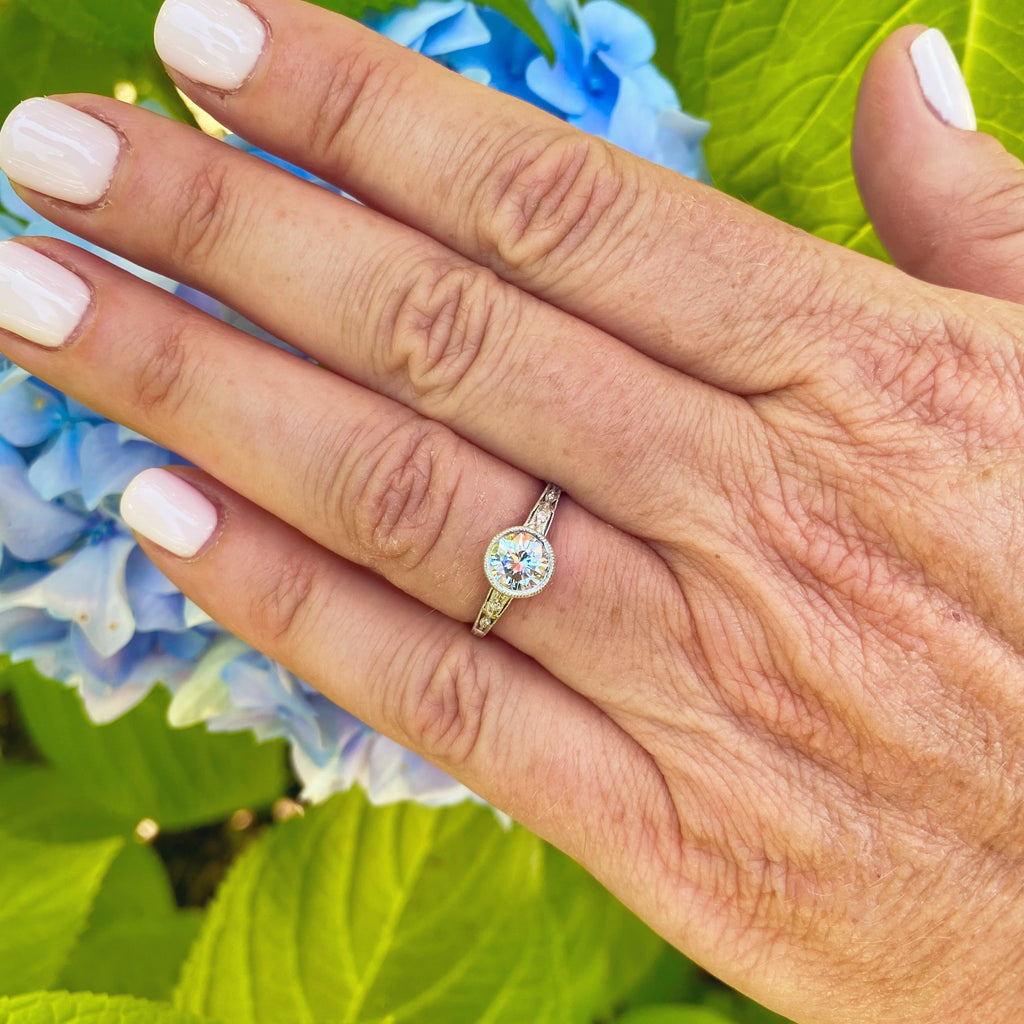 Art Deco Style GIA Diamond Ring