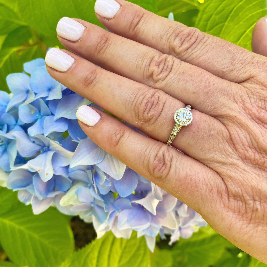 Art Deco Style GIA Diamond Ring