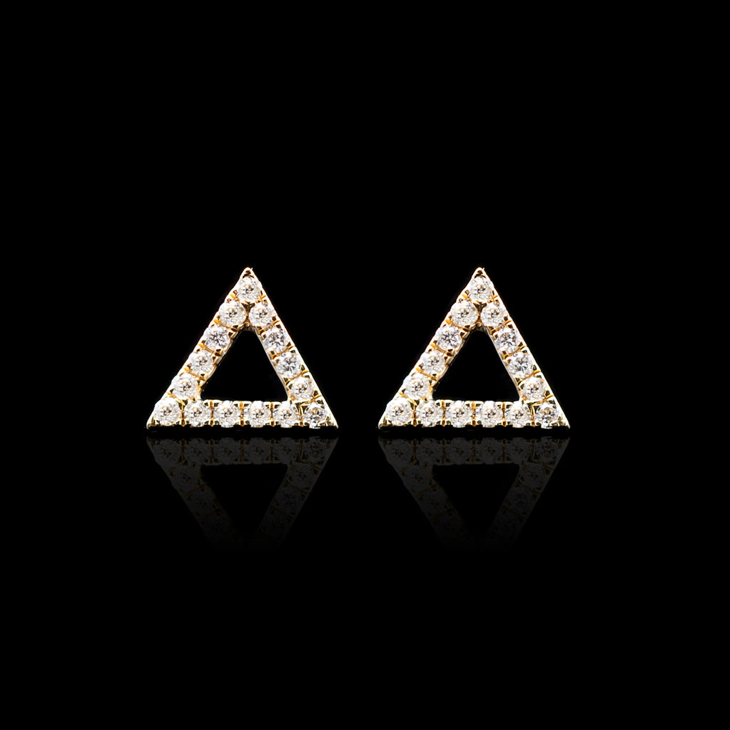 "Triangle" Diamond & Gold Earrings