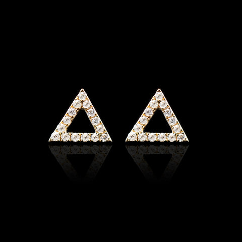 "Triangle" Diamond & Gold Earrings