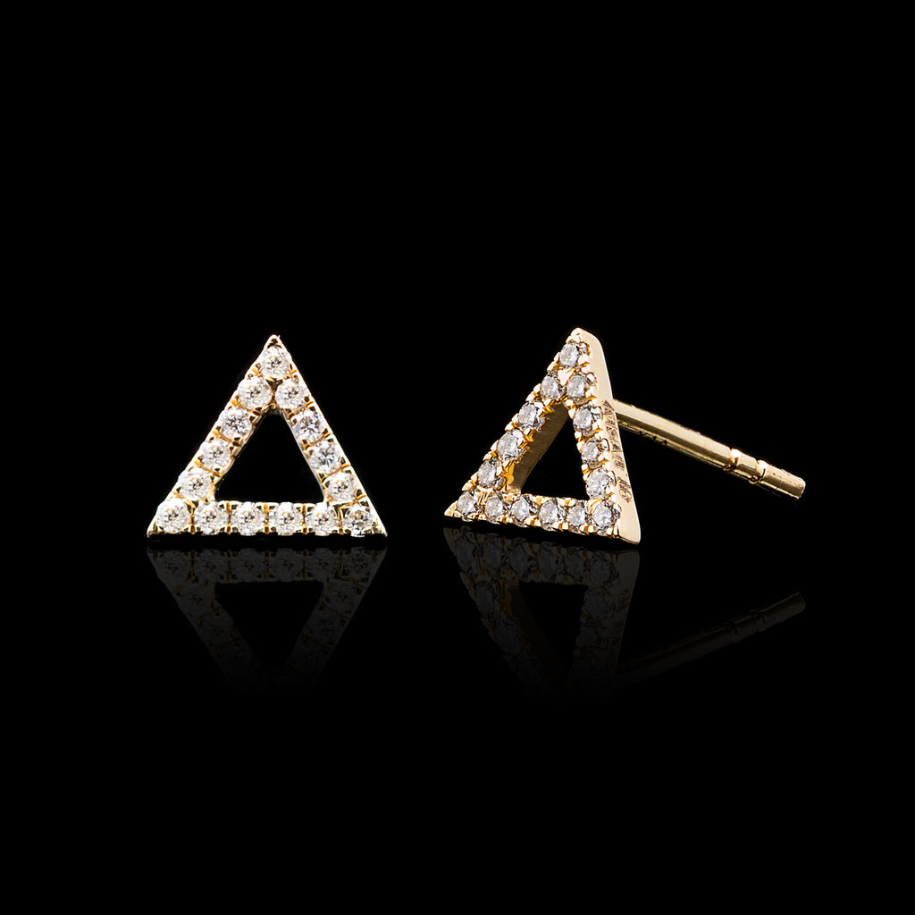 "Triangle" Diamond & Gold Earrings