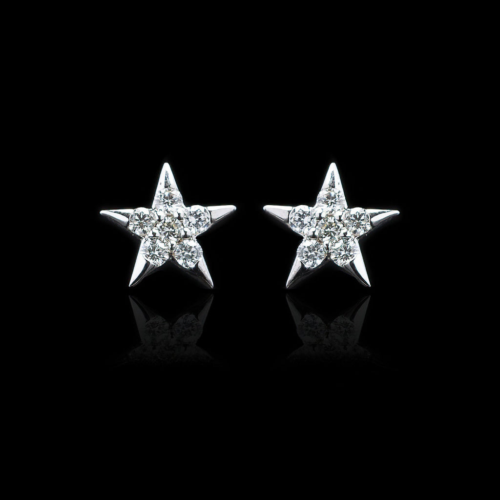 "Star" Diamond & White Gold Earrings
