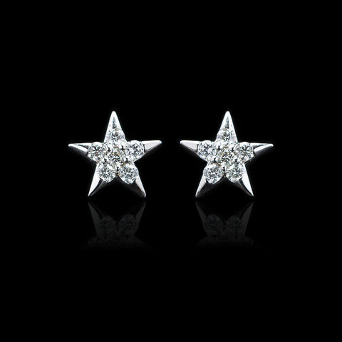 "Star" Diamond & White Gold Earrings