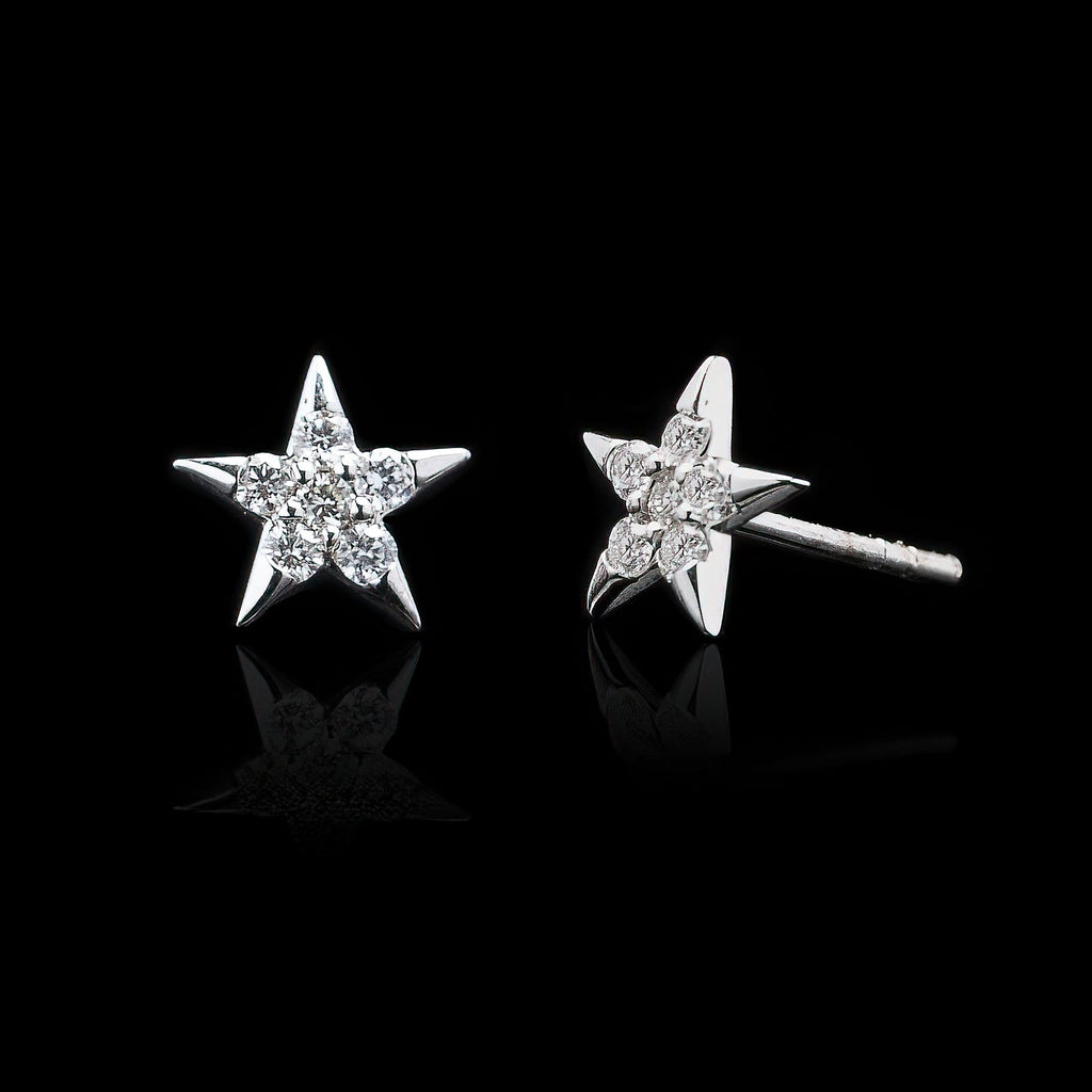 "Star" Diamond & White Gold Earrings