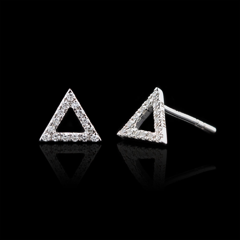 "Triangle" Diamond & White Gold Earrings