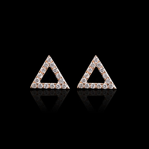 "Triangle" Diamond & Rose Gold Earrings