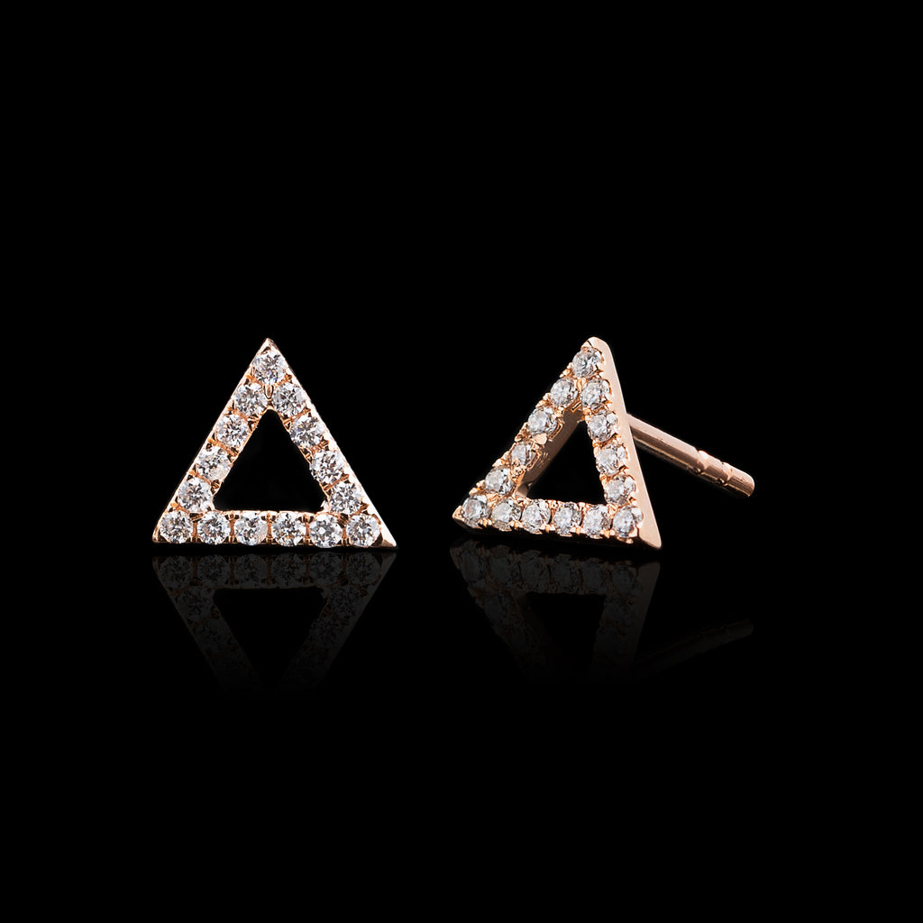 "Triangle" Diamond & Rose Gold Earrings
