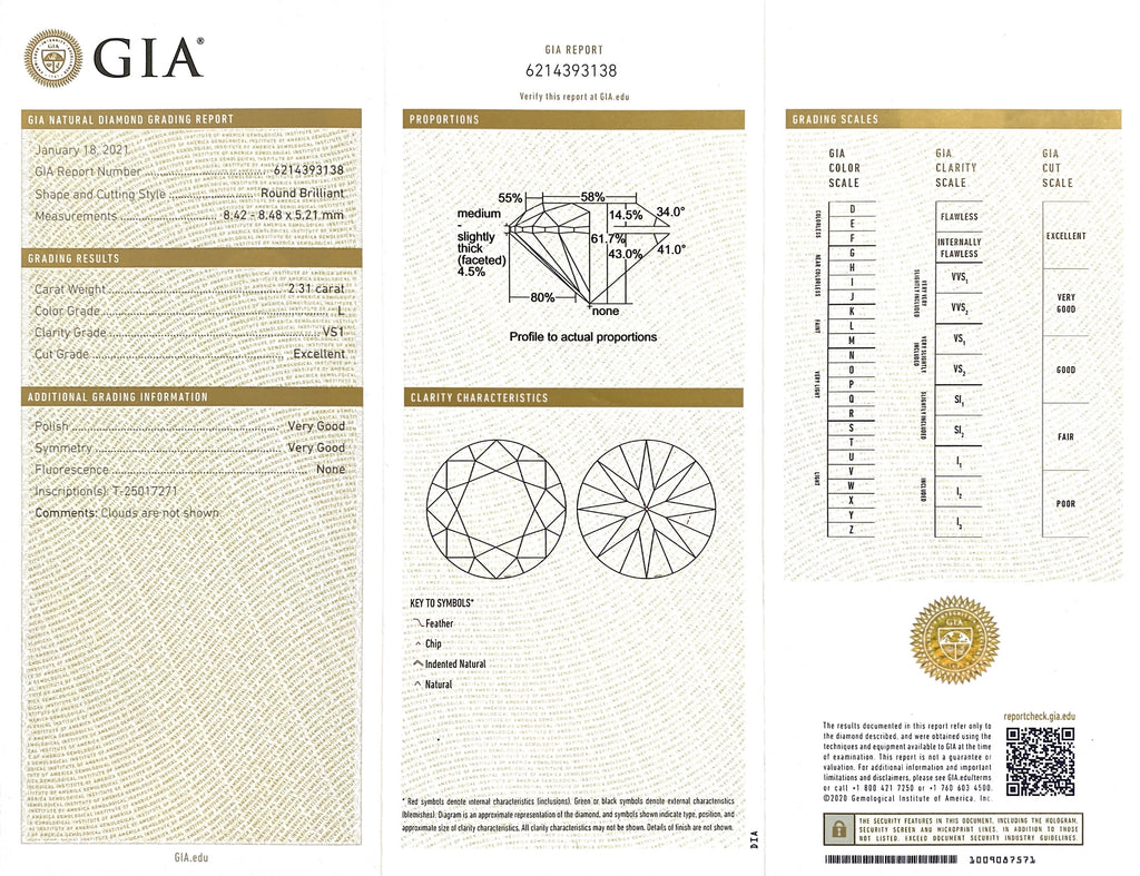 GIA 2.31ct Diamond Engagement Ring