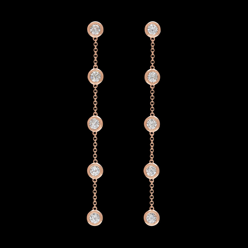 Diamond & Rose Gold Pendant Earrings