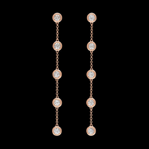 Diamond & Rose Gold Pendant Earrings