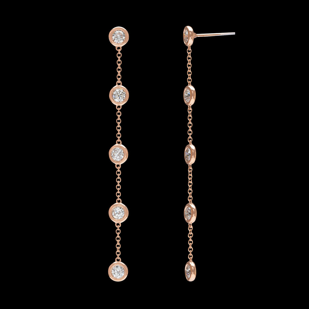 Diamond & Rose Gold Pendant Earrings