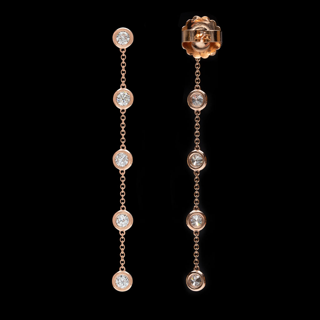 Diamond & Rose Gold Pendant Earrings