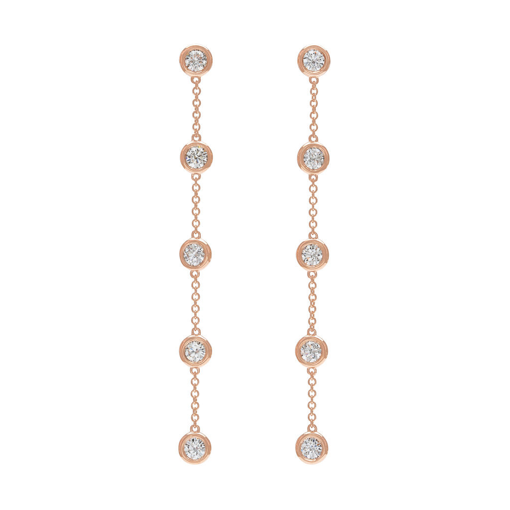 Diamond & Rose Gold Pendant Earrings