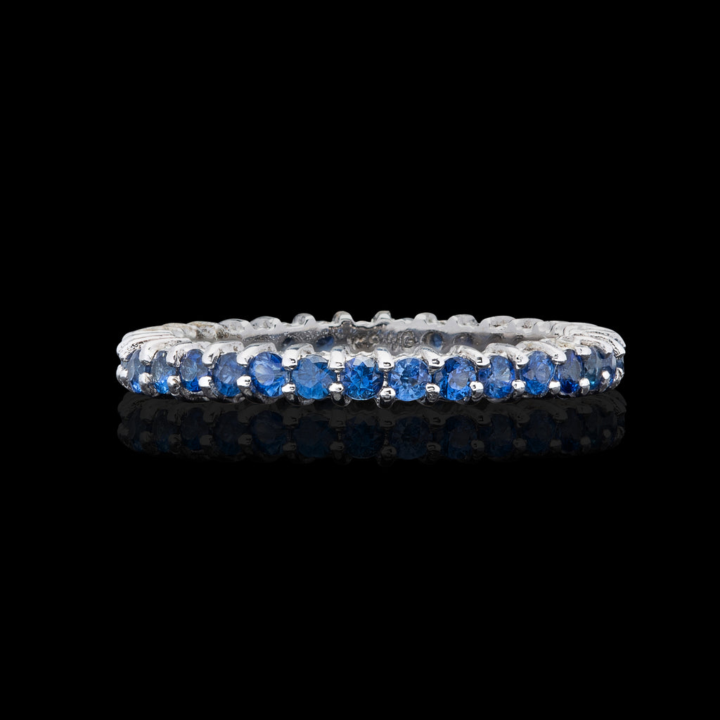 Sapphire & White Gold Eternity Band