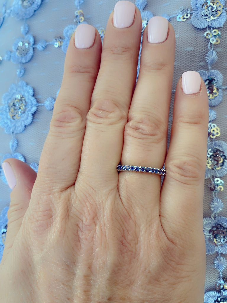 Sapphire & White Gold Eternity Band