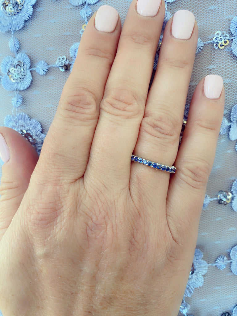 Sapphire & White Gold Eternity Band