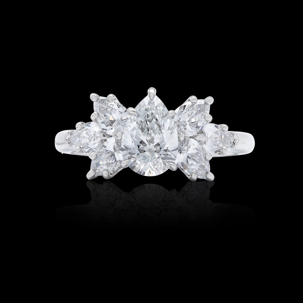 Harry Winston Pear Shape Diamond Engagement Ring