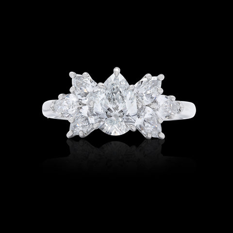 Harry Winston Pear Shape Diamond Engagement Ring