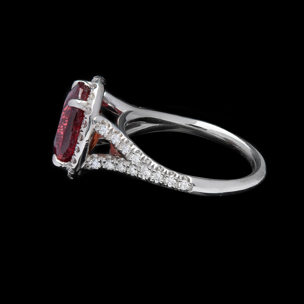 No Heat GIA 5.10-cts. Red-Orange Sapphire Diamond Ring