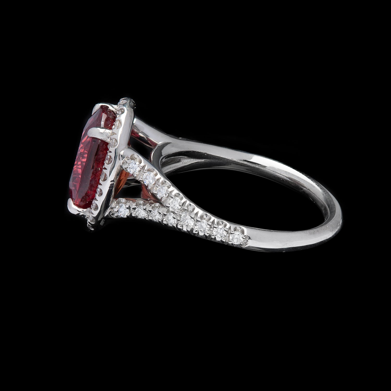 1.00ct Natural Pigeon Blood Ruby and Marquise Diamond Ring | HN JEWELRY