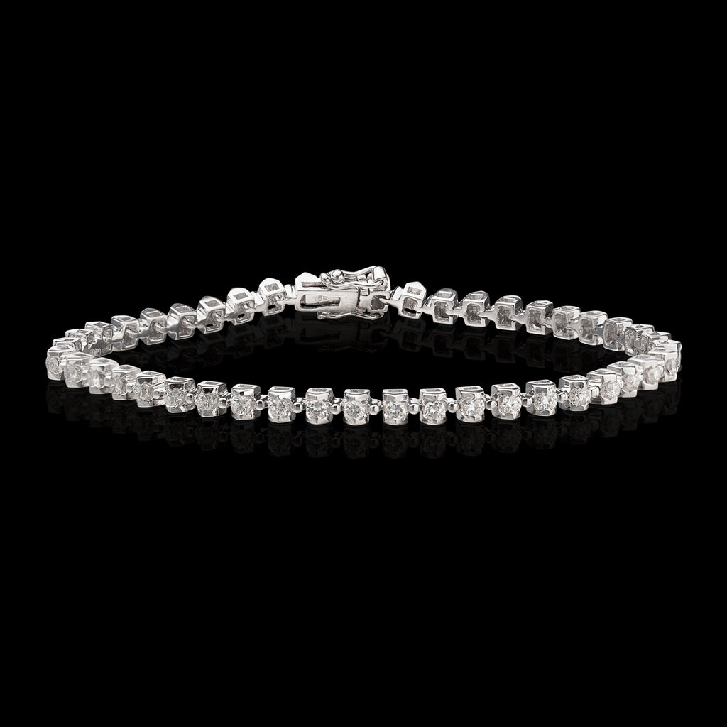 Diamond & 18k White Gold Line Bracelet