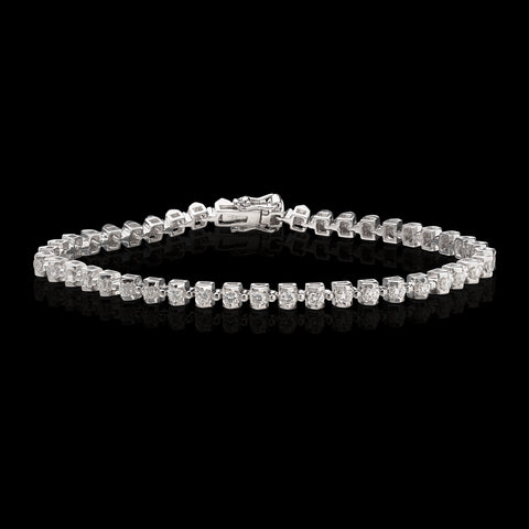 Diamond & 18k White Gold Line Bracelet
