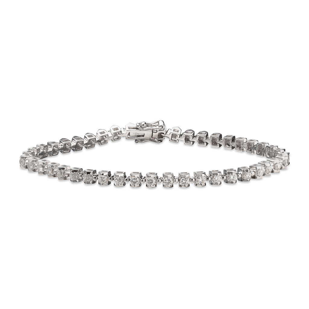 Diamond & 18k White Gold Line Bracelet