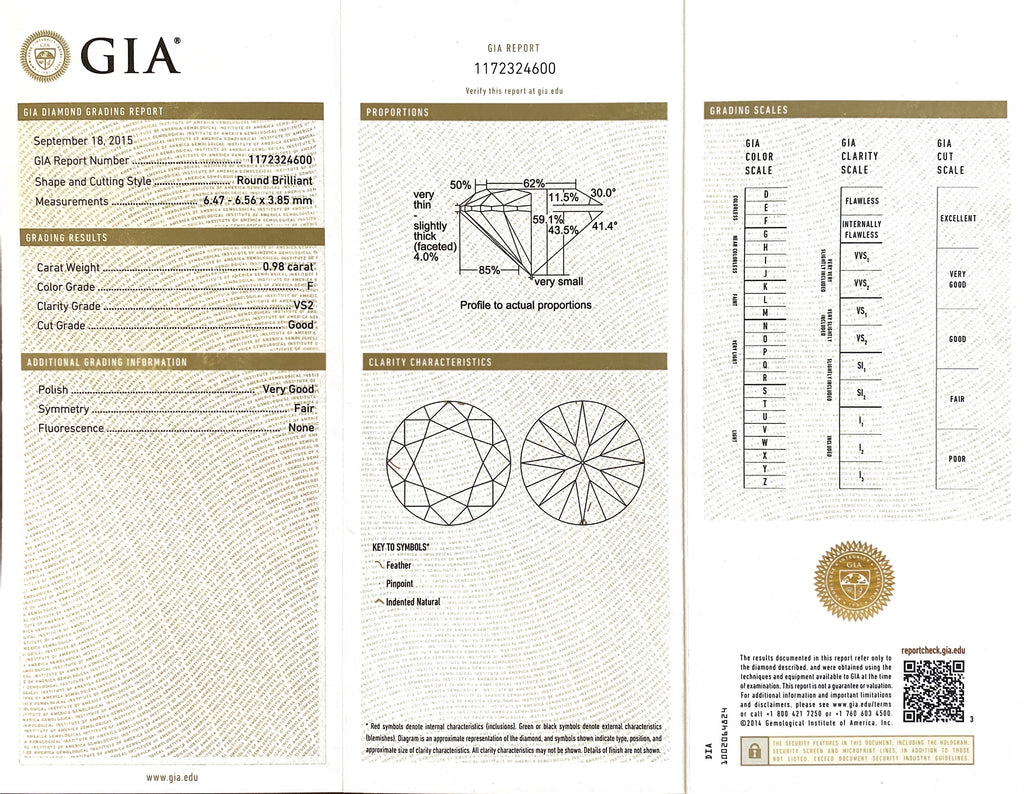 GIA F/VS2 Diamond Halo Ring