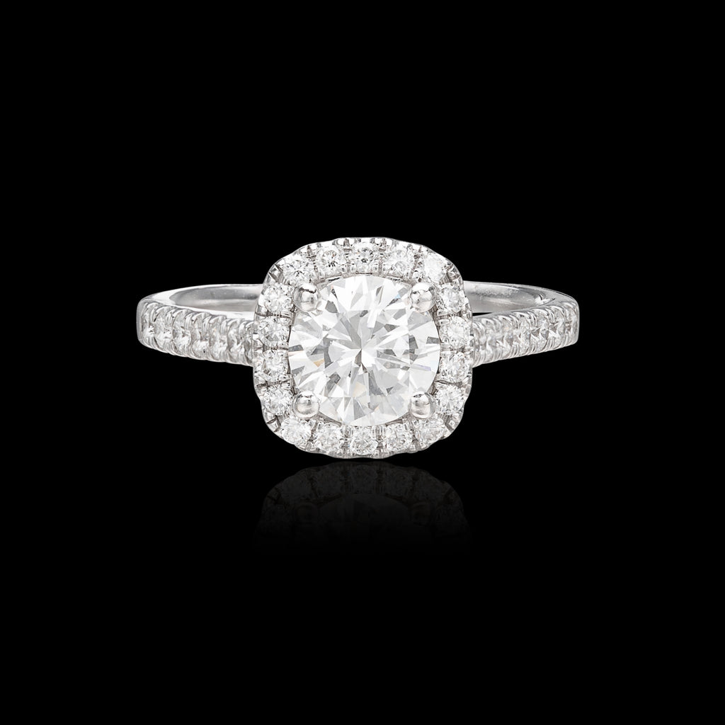 GIA F/VS2 Diamond Halo Ring