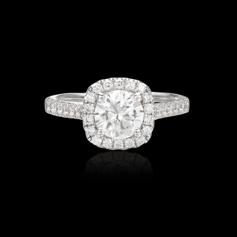 GIA F/VS2 Diamond Halo Ring