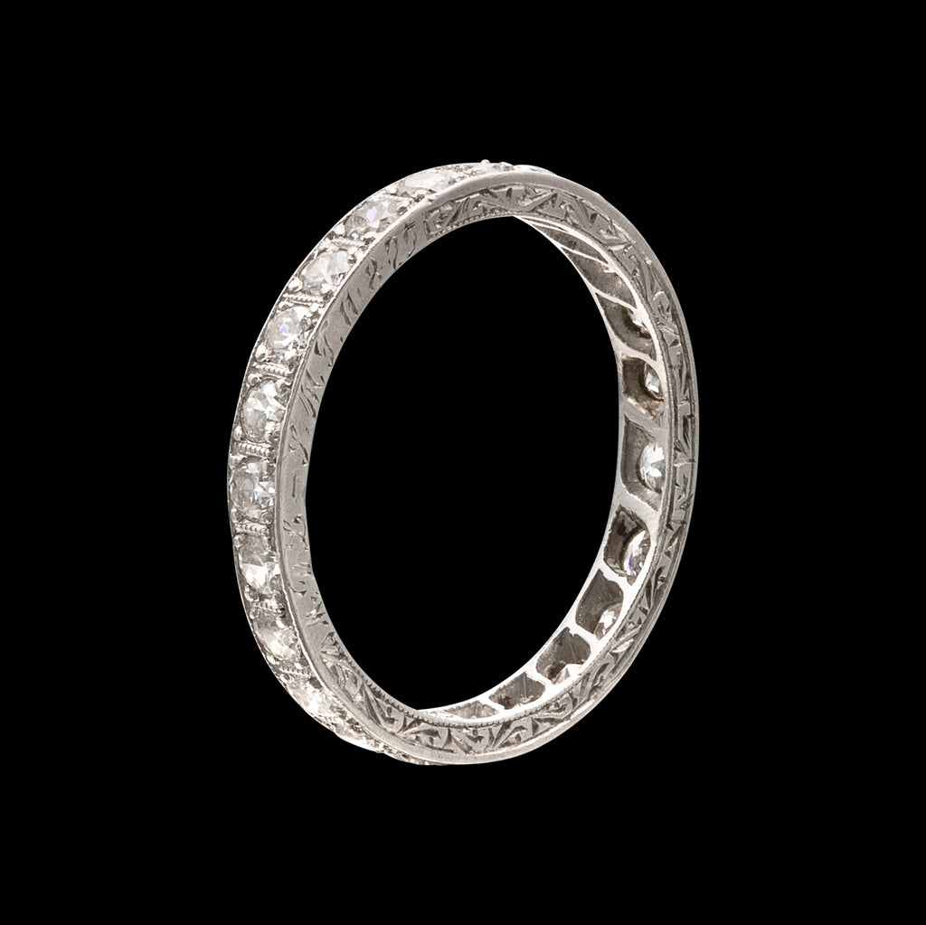 Antique Platinum Diamond Band circa 1922