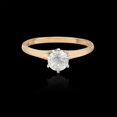 Old European Cut Yellow Gold Diamond Ring