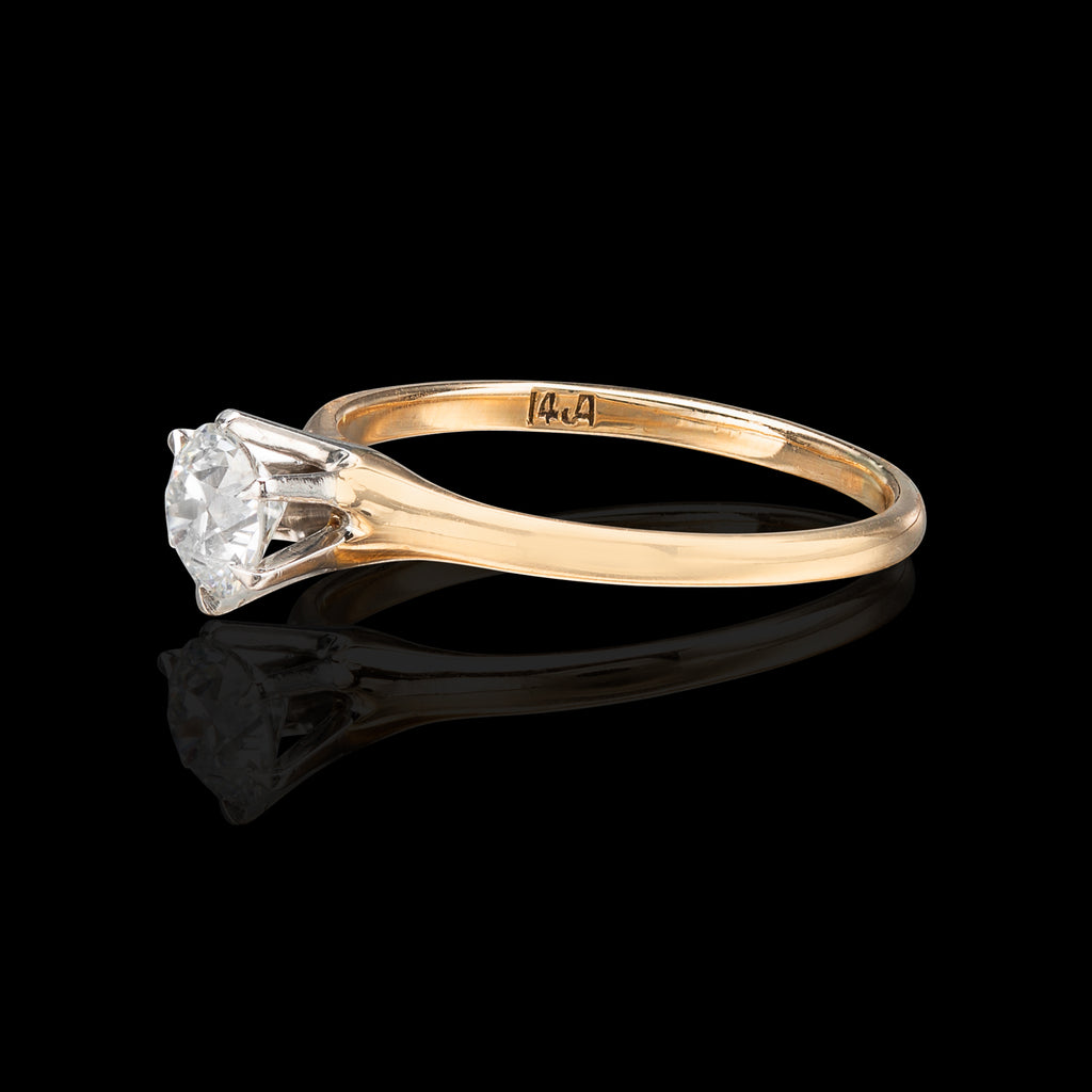Old European Cut Yellow Gold Diamond Ring