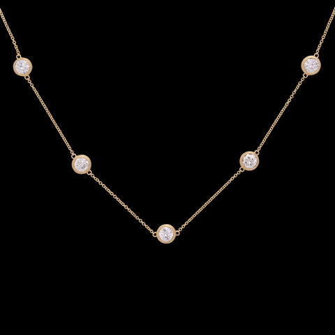 Exceptional 3.47ct 18kt Diamonds By The Yard Necklace