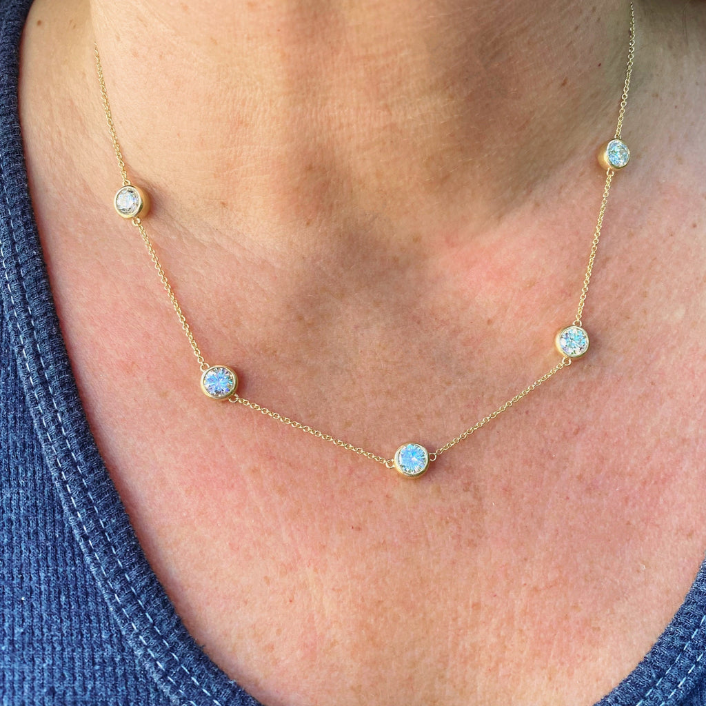 Exceptional 3.47ct 18kt Diamonds By The Yard Necklace