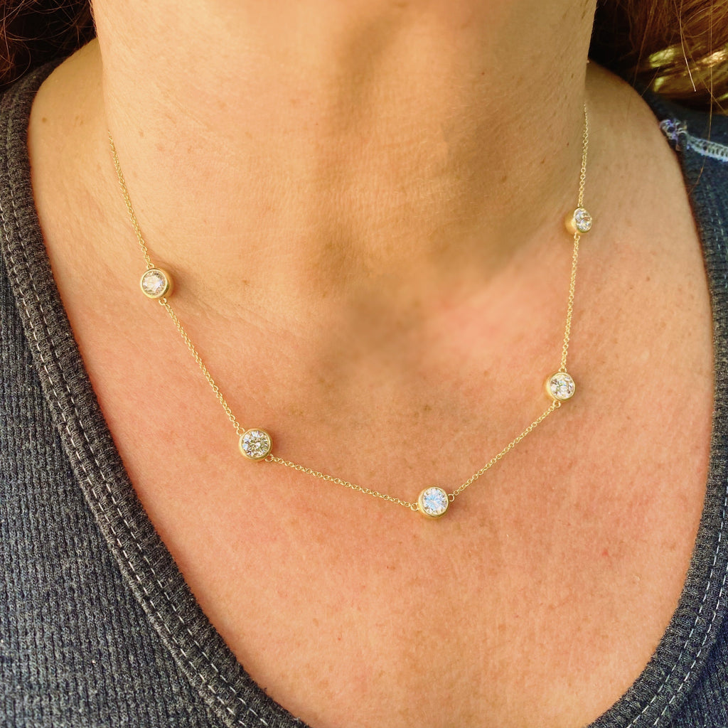 Exceptional 3.47ct 18kt Diamonds By The Yard Necklace