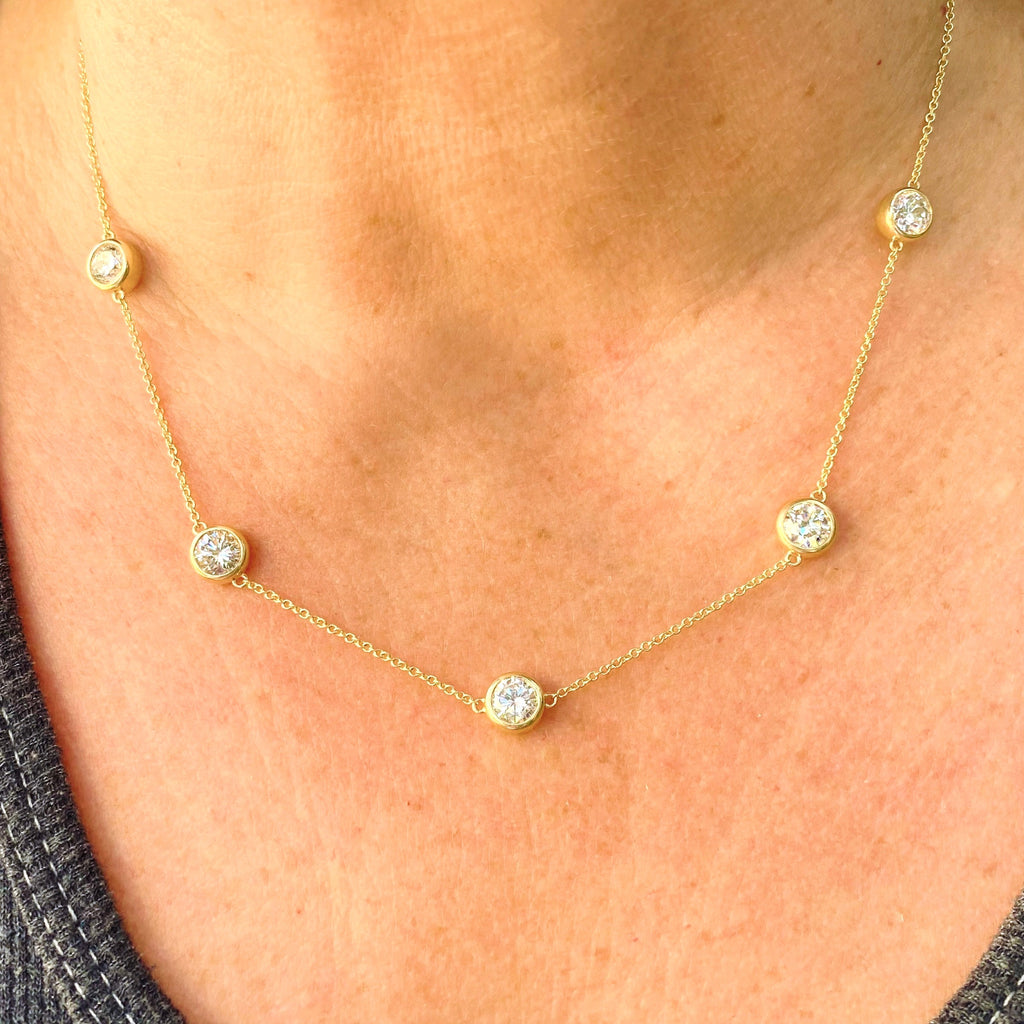 Exceptional 3.47ct 18kt Diamonds By The Yard Necklace