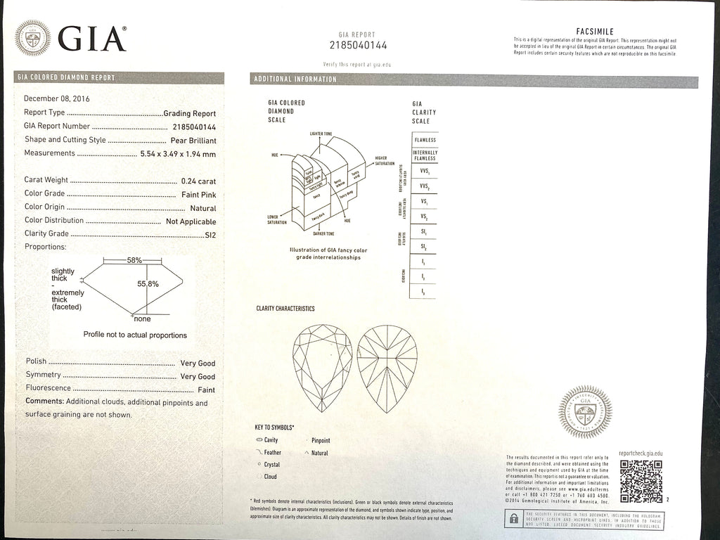 Extraordinary GIA Pink & White Diamond Drop Earrings