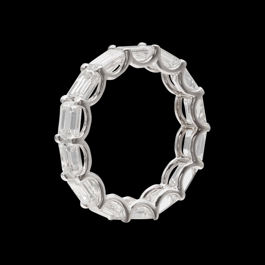 Phenomenal Emerald Cut Diamond Eternity Band