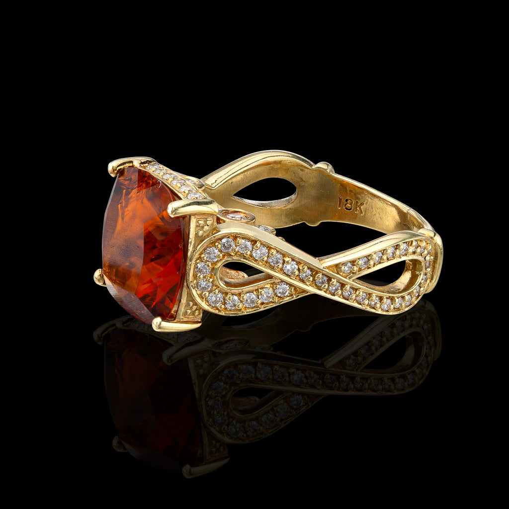 Citrine and Diamond Ring