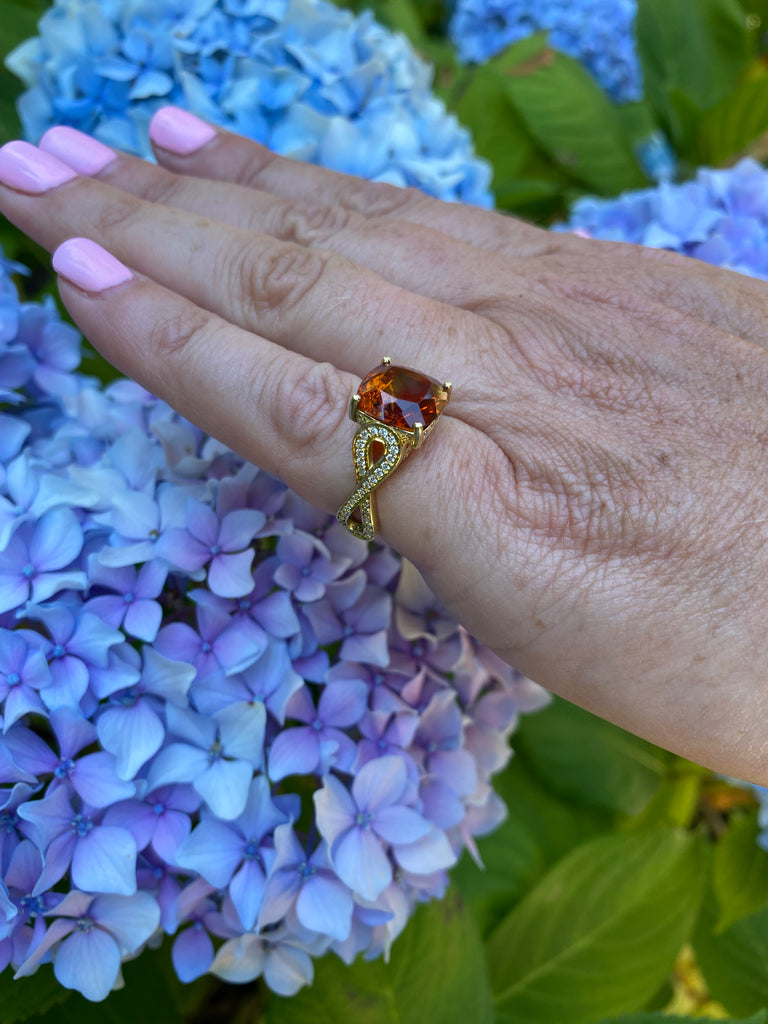 Citrine and Diamond Ring