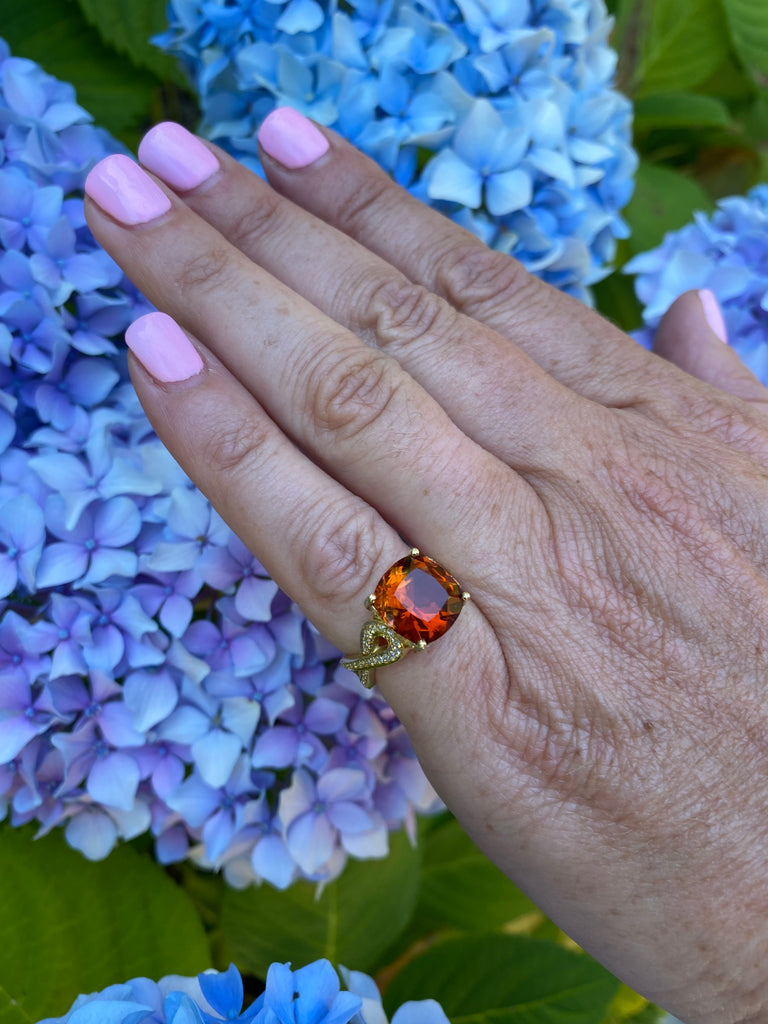 Citrine and Diamond Ring