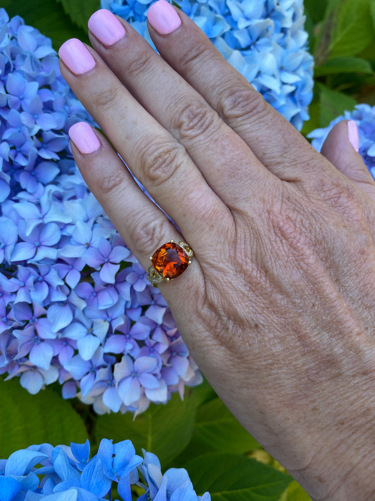 Citrine and Diamond Ring