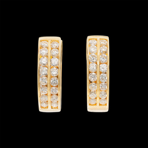 Diamond and 18k Gold Huggie Earrings